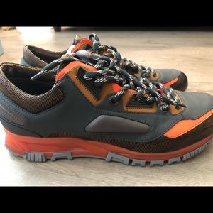 Men’s Lanvin grey/ orange trainers, size 11 us